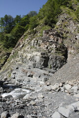 waterfall in the mountains