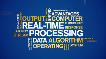 Real-Time Processing animated word cloud-text design animation tag kinetic typography seamless loop.