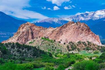 Garden of the Gods with Pikes Peak