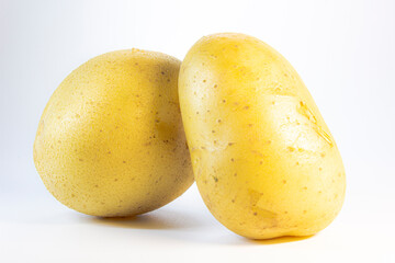Potatoes on white background