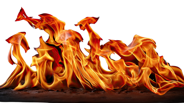 Inferno's Embrace: Fiery flames dance in a mesmerizing display of heat and energy, offering a glimpse into the untamed power of nature.