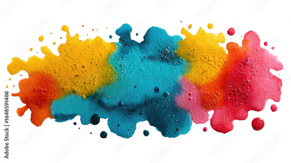 Poster abstract splatter: a vibrant collection of primary colors merge, creating a vivid display of artisti