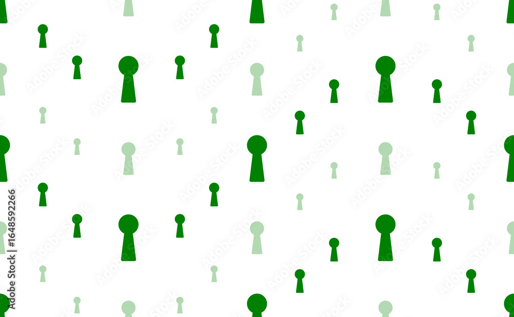Poster seamless pattern of large and small green keyhole symbols. the elements are arranged in a wavy. illu