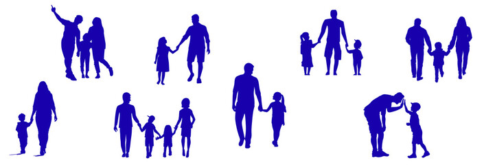Set of silhouette of family, family icons, icons of family's silhouettes