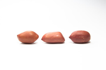Peanuts close-up on white background