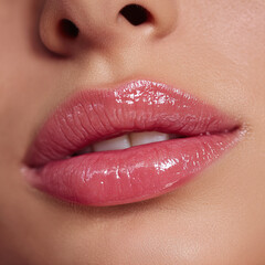 Fototapeta premium close up lips of red lips