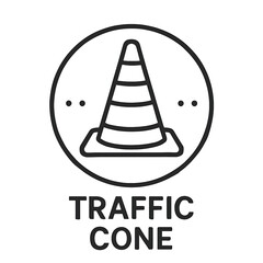 Fototapeta premium Minimalist Traffic Cone Icon with Circular Frame Design