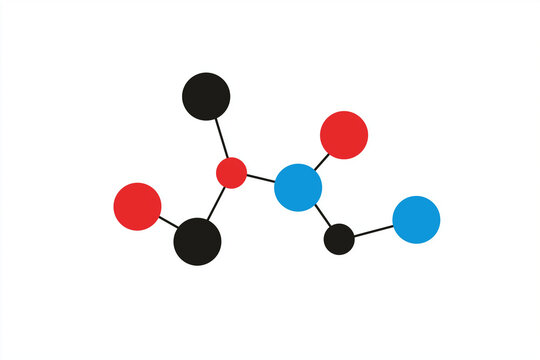 Modern vector line art of single chemical molecule, showcasing vibrant colors and structure - Powered by Adobe