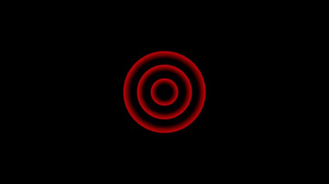 Abstract radio wave black background 4k video animation. Digital radio waves red circle diffusion. Abstract red color radio waves signal animation. 4k motion video.