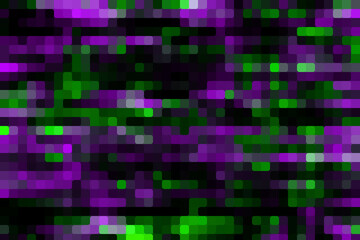 Purple green square pixellated digital technology abstract background	