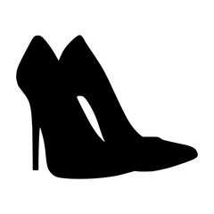 Black High Heel Shoe Silhouette Vector