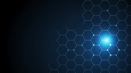 Abstract Blue Hexagon Network Technology Background