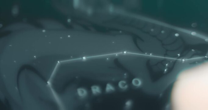 Viewing constellation Draco in sky view app
