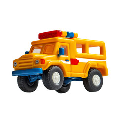 Naklejka premium Side view of a Clay emergency services truck govt vehicle isolated on a white transparent background