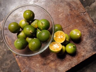The Freshness of the New Lime That has Just Been Picked from the Garden