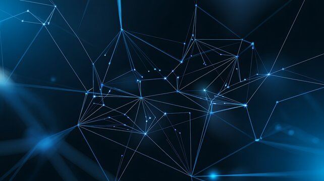 Abstract Blue Network Connection Technology Background
