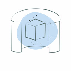 Icon Vr Token. related to Metaverse symbol. Color Spot Style. design editable