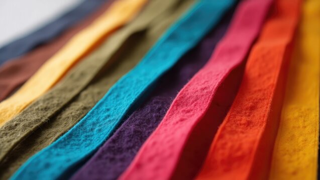 Close-up view of colorful fabric strips.