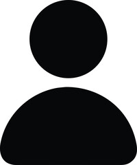 Simple Black Person Icon User Profile Symbol Avatar