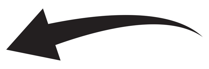 Black curve arrow icon on white background. Stylish black arrow vector. Arrow icon for web site, logo, app. Arrow indicated the direction symbol vector. Curved arrow sign icon. Curved arrows.