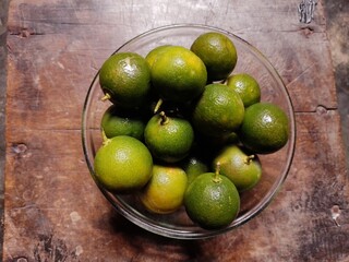 The Freshness of the New Lime That has Just Been Picked from the Garden