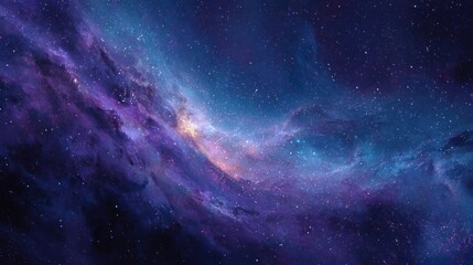 Cosmic Nebula: A Celestial Tapestry of Purple and Blue