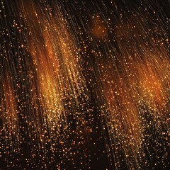 Golden fireworks raining down like sparks in the sky