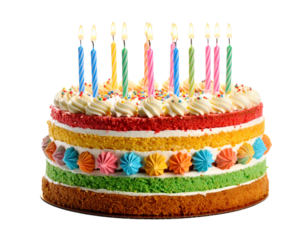 Classic Layered Birthday Cake with Candles (3)