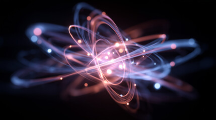 Conceptual rendering of atomic particles in a magnetic field