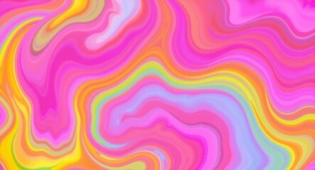 Vibrant swirls of pink yellow blue and green abstract background
