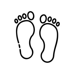 Obraz premium Footprints icon illustration depicting two feet in simple outline 
