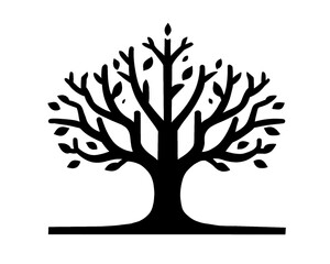 barren tree icon, silhouette style icon, vector illustration
