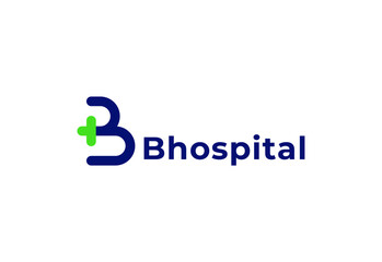 Logo letter B with symbol medical plus, Creative template for hospital and healthcare.