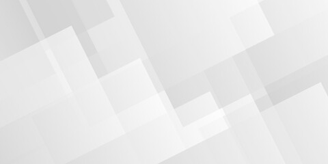 White and gray overlap triangle geometric technology pattern. minimal rectangle randomly arranged white lines transparent web square background layers. overlapping presentation design.	