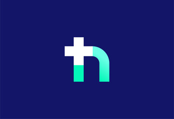 Obraz premium Logo letter H with symbol medical plus, Creative template for hospital and healthcare.