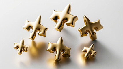 Obraz premium golden ornaments on white background