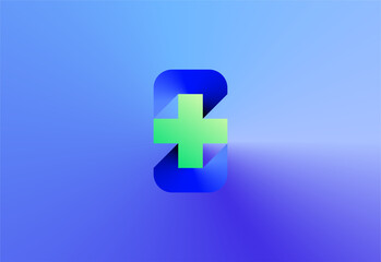 Logo letter Z with symbol medical plus, Creative template for hospital and healthcare.