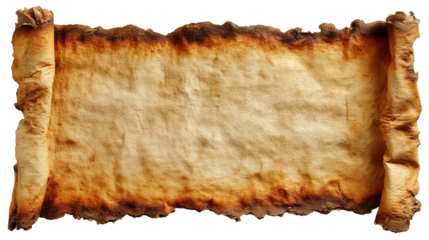 Ancient Parchment Scroll: This antique parchment scroll, aged and textured with time's passage, whispers tales of history, perfect for conveying antiquity and heritage. 