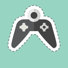 Sticker line cut Crypto Game. related to Metaverse symbol. design editable