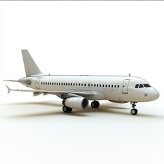 Obraz premium White Passenger Airplane Isolated on White Background