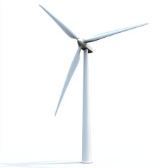 White Wind Turbine on White Background