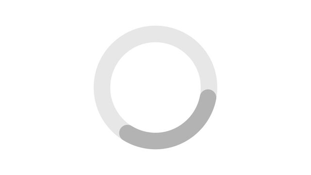 Circular loading animation. Waiting status bar. White and gray outline circle