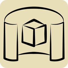 Icon Vr Token. related to Metaverse symbol. hand drawn style. design editable