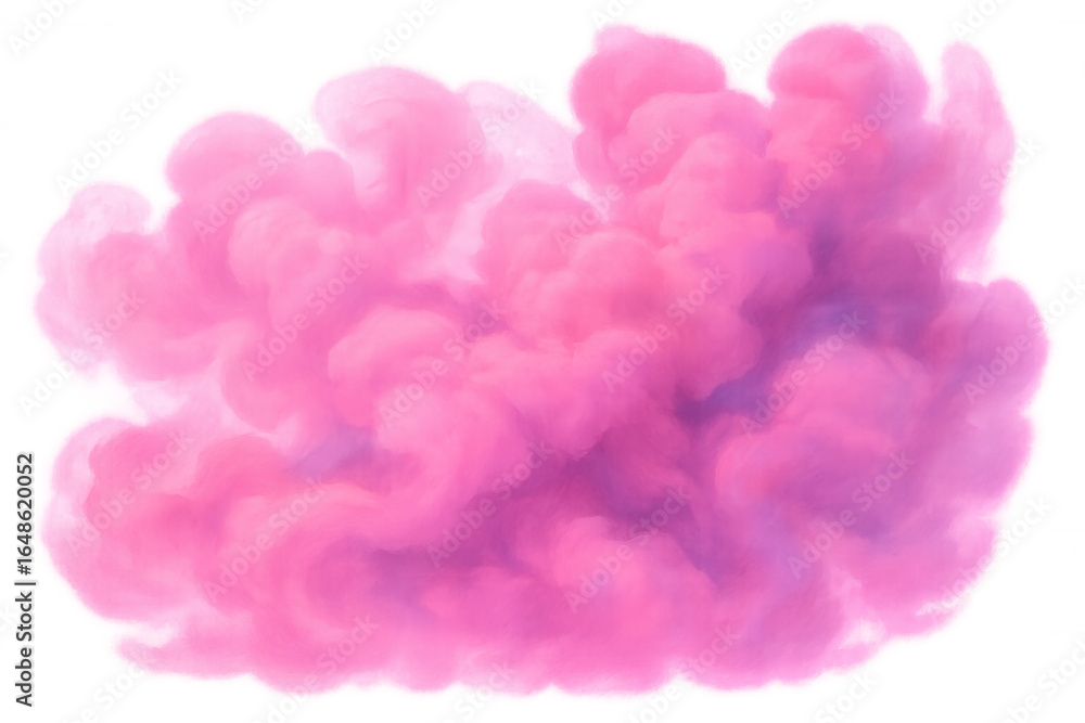 Poster pink smoke cloud drifting softly, creating ethereal visual effect with delicate movement against cle