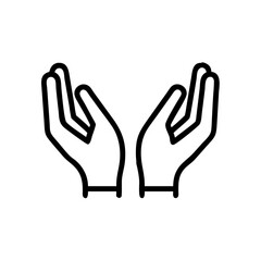 Obraz premium Charity open hands icon transparent background