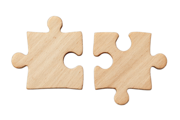 Two light beige puzzle pieces joined