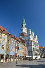 Poland, Poznań July 15, 2024 the historic and charming town hall in Poznań