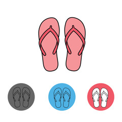 Colorful flip flops in different styles and colors illustration