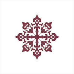 Ornamental Floral Vector Pattern Design,Elegant Symmetrical Decorative Motif,Vintage Ornament Vector Illustration,Decorative Cross Shape Floral Pattern,Traditional Mandala Inspired Vector Design