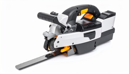 Fototapeta premium A paper trimmer with cutting blade isolated on a white background 